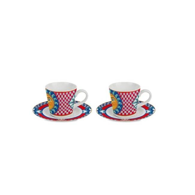SET 2 TAZZINE CAFFE PORCELLANA - SOLE MIO