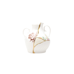 Seletti Vaso Kintsugi bianco e oro alto 19 cm