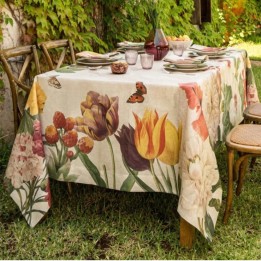 The NapKing Copritavolo Garden Eden in lino 160 × 220 cm