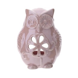 Hervit Portatealight Civetta in porcellana rosa 11 cm