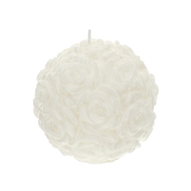 CANDELA SFERA ROSE BIANCA LACC.DIA.11CM