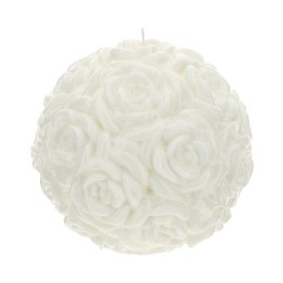 Hervit Creations Candela a sfera con rose bianca Ø 20 cm