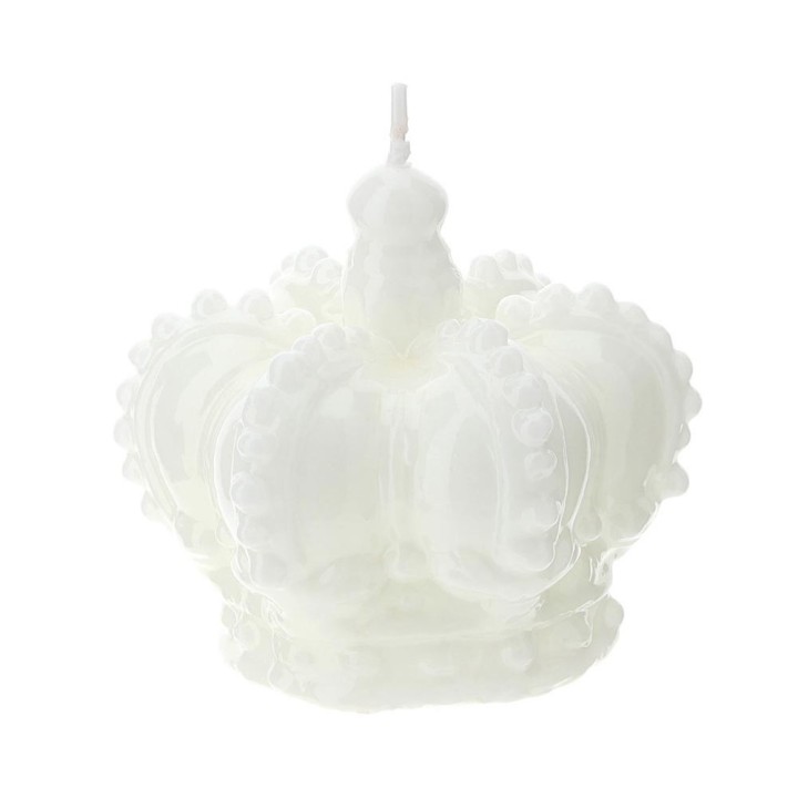Hervit Creations Candela Corona bianca laccata 6,5 × 6,5 cm