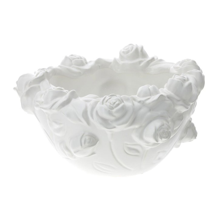 Hervit Creations Ciotola Rose bianca in gres Ø 28 cm