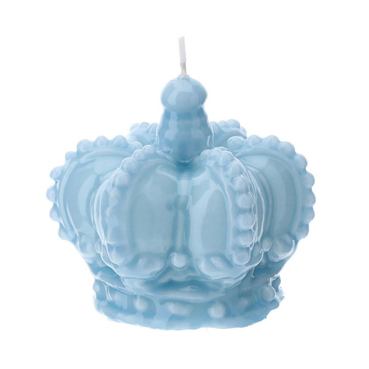 Hervit Creations Candela a corona blu laccata Ø 9 cm