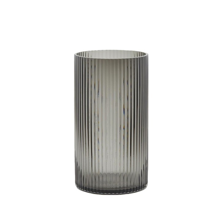 EDG Enzo De Gasperi Vaso Bright vetro grigio alto 28 cm