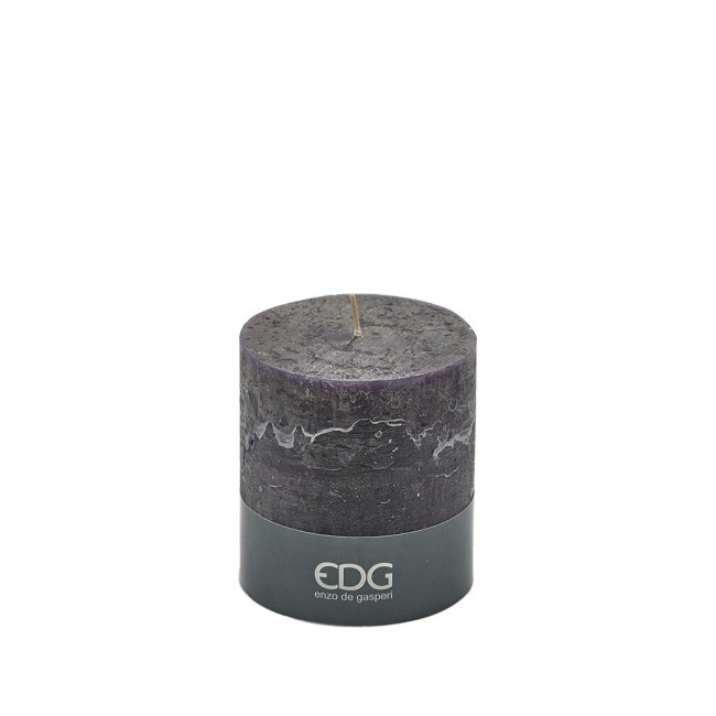 Enzo De Gasperi candela rustic noir h 11 cm Enzo De Gasperi candela rustic noir h 11 cm