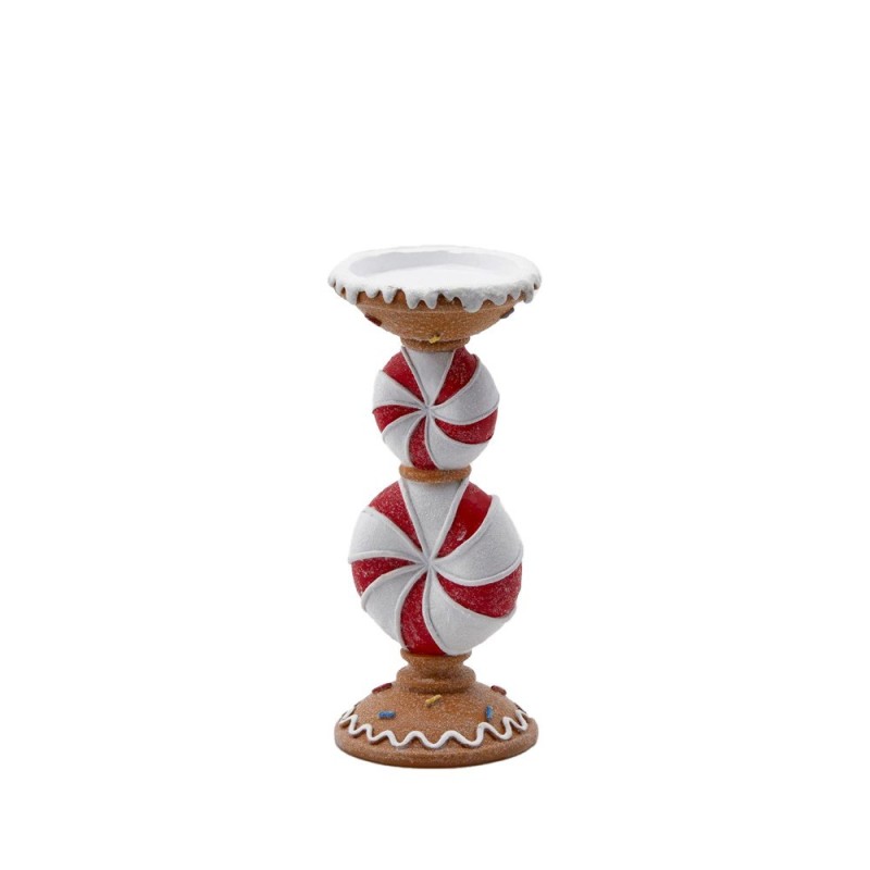 Portacandele Natalizio Candy per Candele Grandi H26 cm | EDG