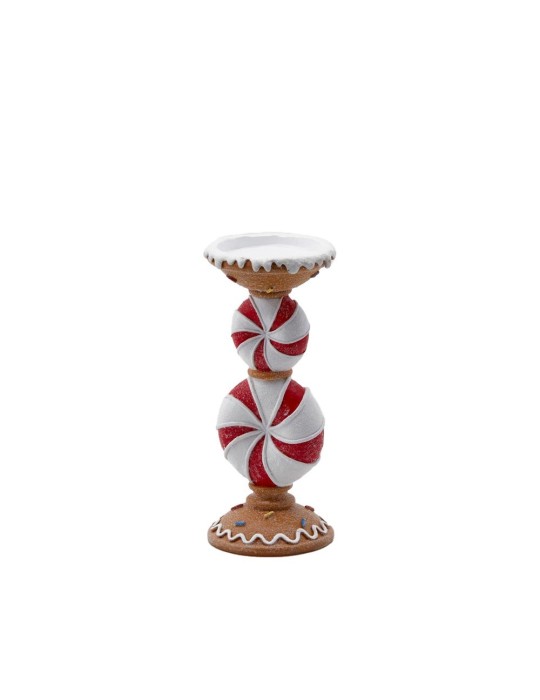 Portacandele Natalizio Candy per Candele Grandi H26 cm | EDG