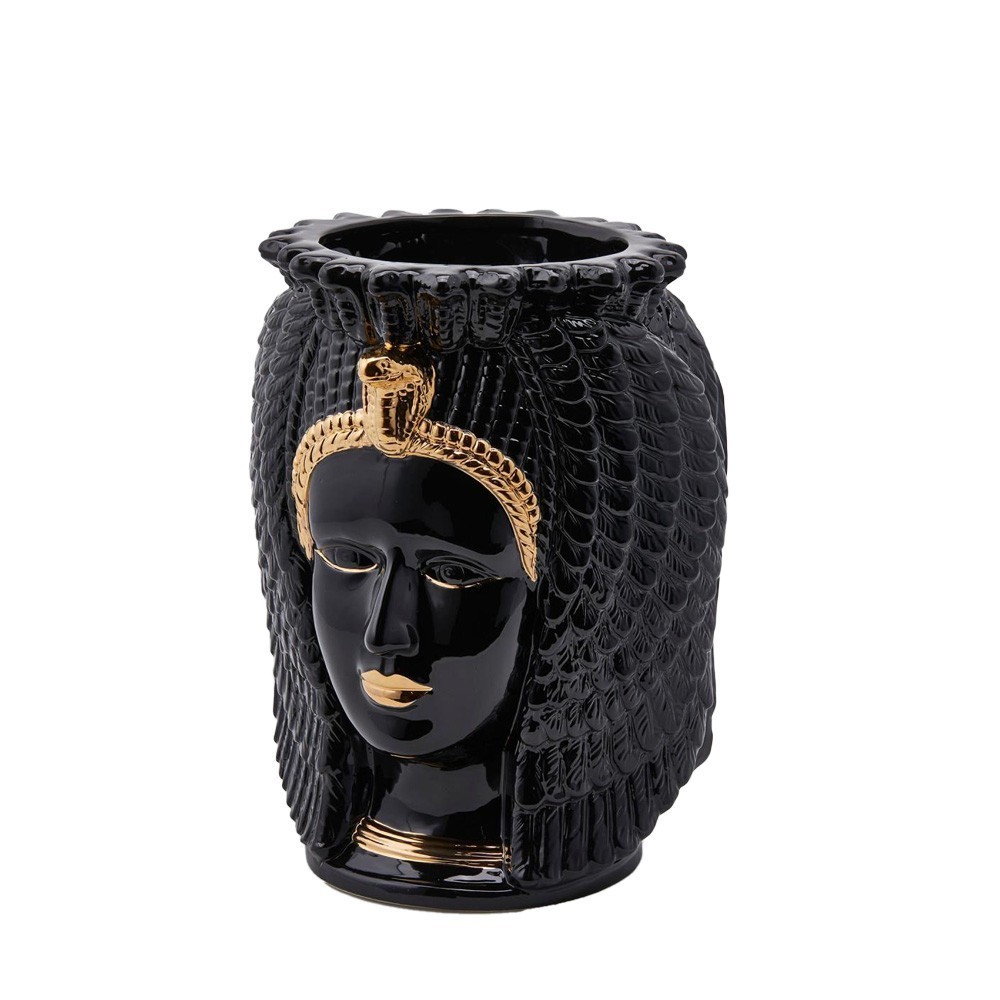 Enzo De Gasperi: Vaso Egypt Cleopatra Testa H 34 cm