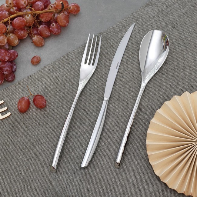 Forchetta Servire Legumi Sambonet in Bamboo Inox con set posate