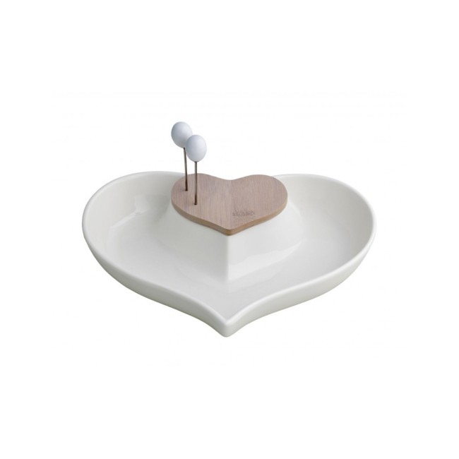 ANTIPASTIERA CUORENELCUORE PORCEL BIANCA/BAMBO N