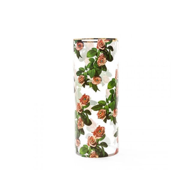 Vaso in vetro "TOILETPAPER" Roses Seletti Cm20 H30 Vaso in vetro "TOILETPAPER" Roses Seletti Cm20 H30