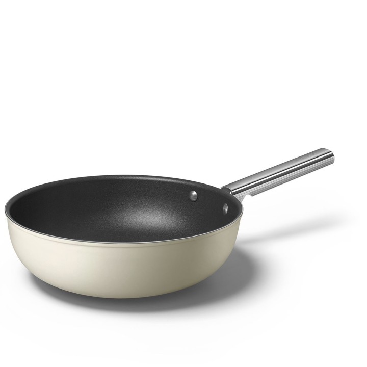 Smeg Wok 50's Style antiaderente panna Ø 30 cm