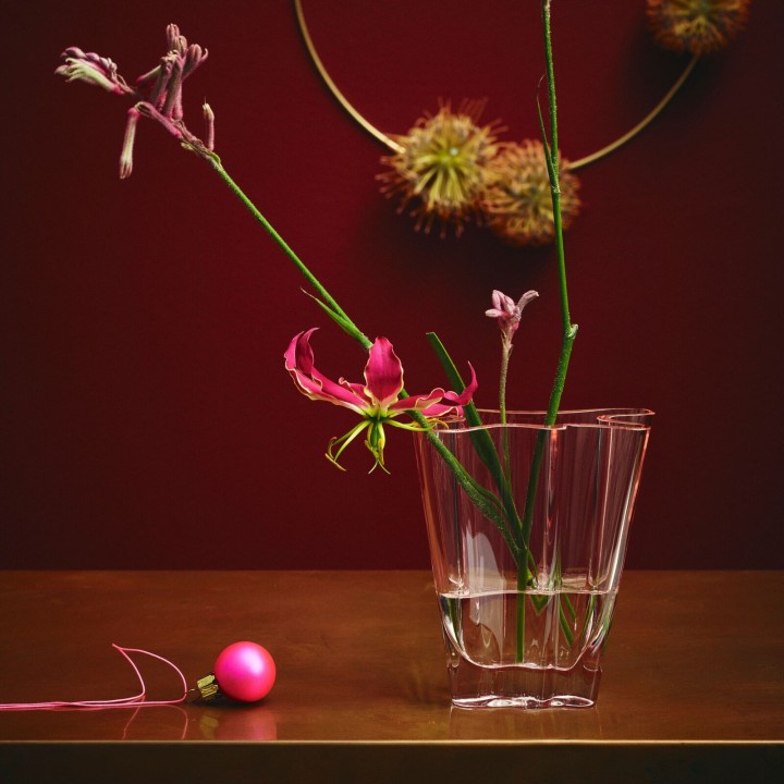 Rosenthal Vaso Flux Rose in vetro alto 26 cm