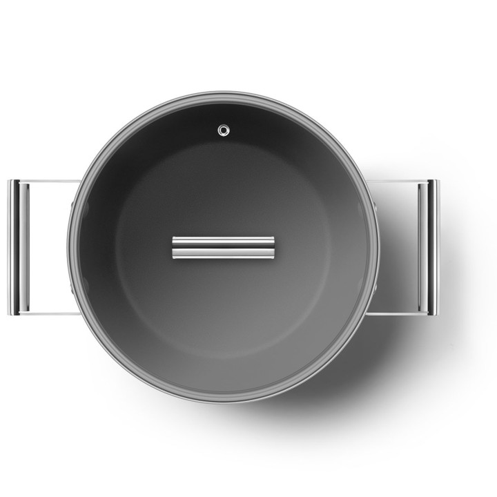Smeg Casseruola bassa 50's Style con coperchio nera Ø 24 cm