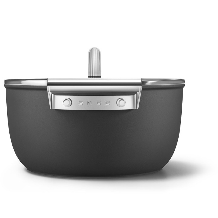 Smeg Casseruola bassa 50's Style con coperchio nera Ø 24 cm