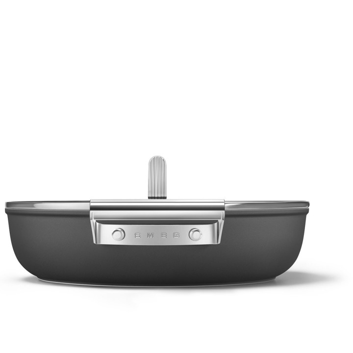 Smeg Tegame 50's Style a 2 manici con coperchio nero Ø 28 cm