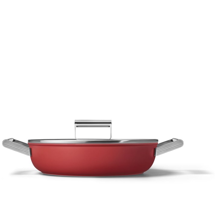 Smeg Tegame 50's Style con coperchio rosso Ø 28 cm