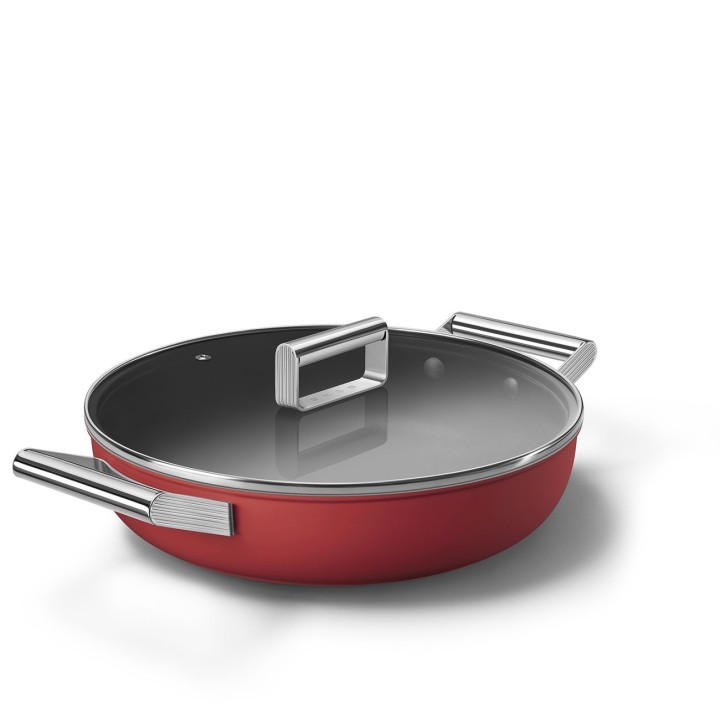 Smeg Tegame 50's Style con coperchio rosso Ø 28 cm