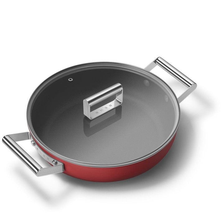Smeg Tegame 50's Style con coperchio rosso Ø 28 cm