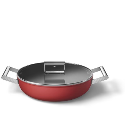 Smeg tegame antiaderente Cookware rosso estetica 50's Style Ø28cm - Candida  Celiento