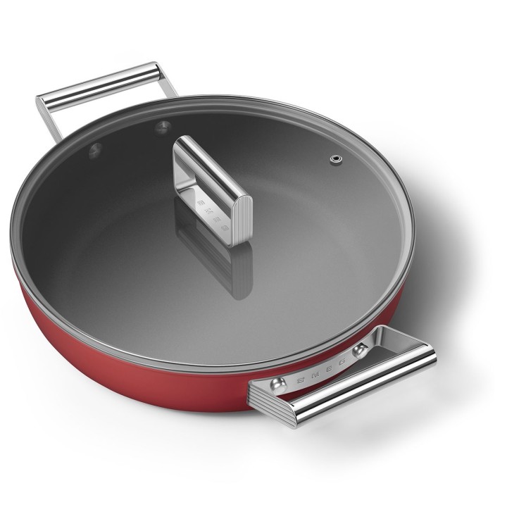 Smeg Tegame 50's Style con coperchio rosso Ø 28 cm