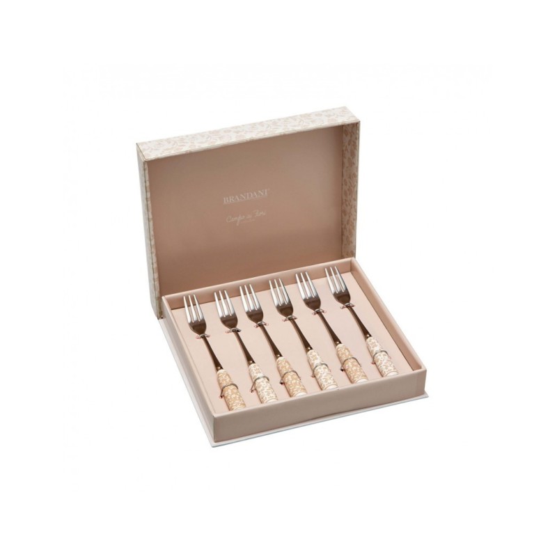 Forchettina Campo ai Fiori Brandani Set 6 Pezzi Inox con Manico