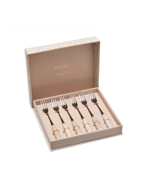 Forchettina Campo ai Fiori Brandani Set 6 Pezzi Inox con Manico