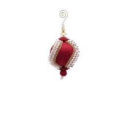EDG Pallina di Natale Silk Perle bordeaux Ø 8 cm