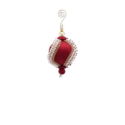 Palla Silk Perle D8 cm – Pallina di Natale Bordeaux con...