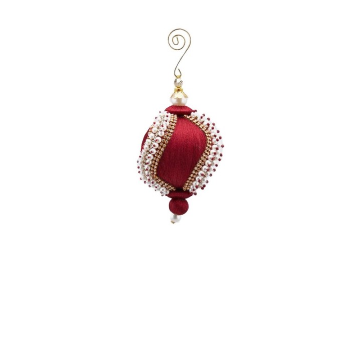 EDG Pallina di Natale Silk Perle bordeaux Ø 8 cm