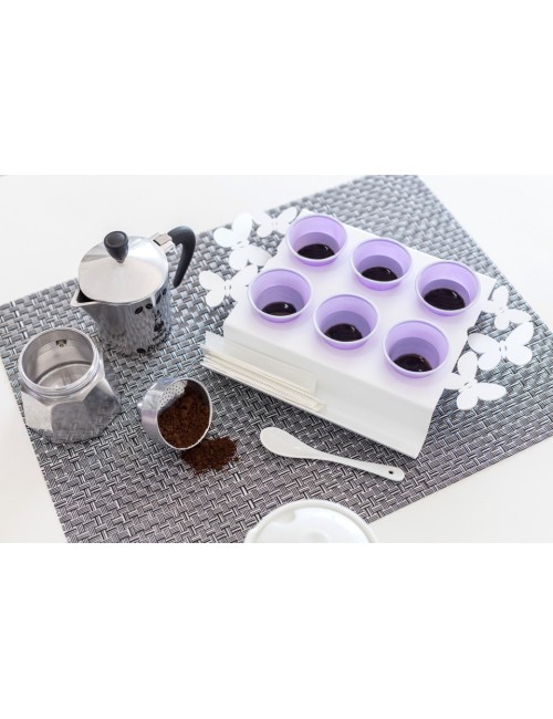 Candida Celiento - Arti&Mestieri - Vassoio caffè Farfalle bianco - foto-2