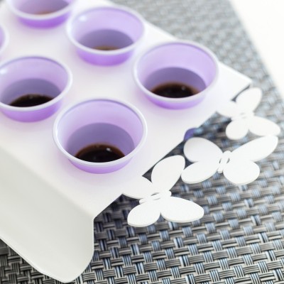 VASSOIO CAFFE' BUTTERFLY BIANCO 2