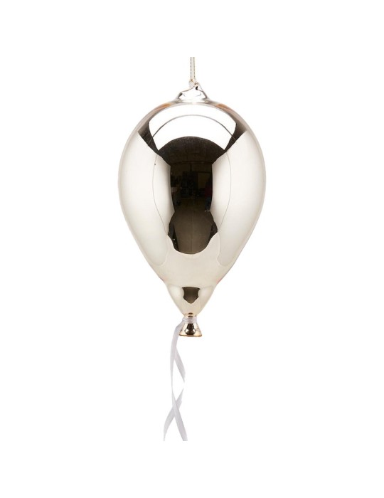 Decoro Natalizio Palloncino Sospeso in Vetro Lucido New Gold Ø 15 x H 24 cm – Enzo De Gasperi (EDG)