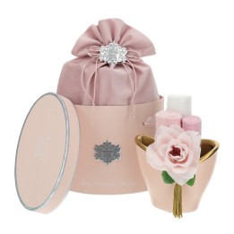Hervit Vaso ovale in ceramica rosa 15x11x13 cm