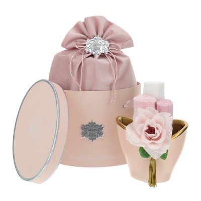 Hervit Vaso ovale in ceramica rosa 15x11x13 cm
