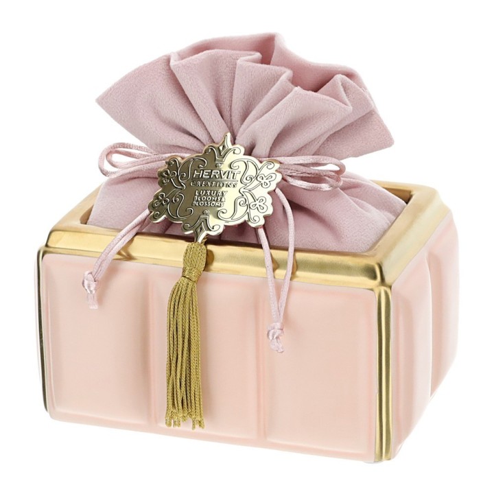 Hervit Contenitore rettangolare rosa e oro