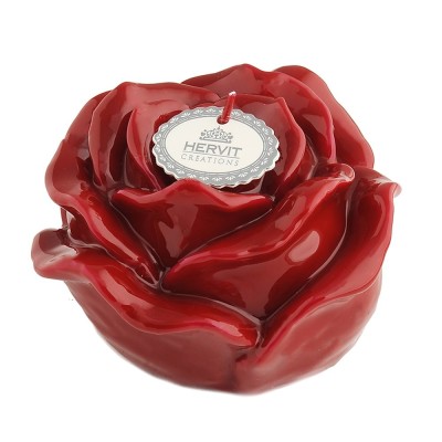 CANDELA ROSA ROSSA LACCATA DIA.12X8CM