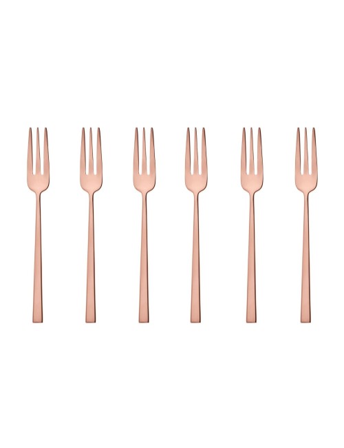 Sambonet Set 6 Forchettine Dolce Rock PVD Copper Sambonet Set 6 Forchettine Dolce Rock PVD Copper