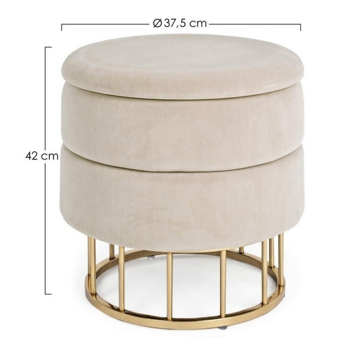 Bizzotto Sgabello contenitore Pavlina beige