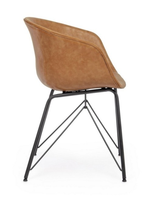 Bizzotto Sedia Warhol Cuoio Vintage di lato