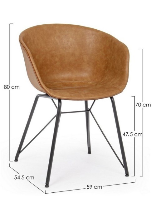 Bizzotto Sedia Warhol Cuoio Vintage misure