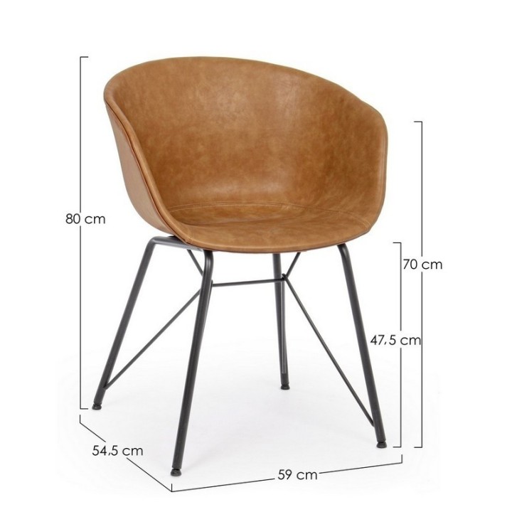 Bizzotto Sedia Warhol Cuoio Vintage misure
