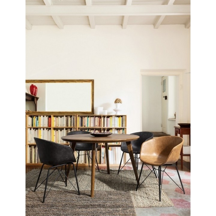 Bizzotto Sedia Warhol Cuoio Vintage con tavolo