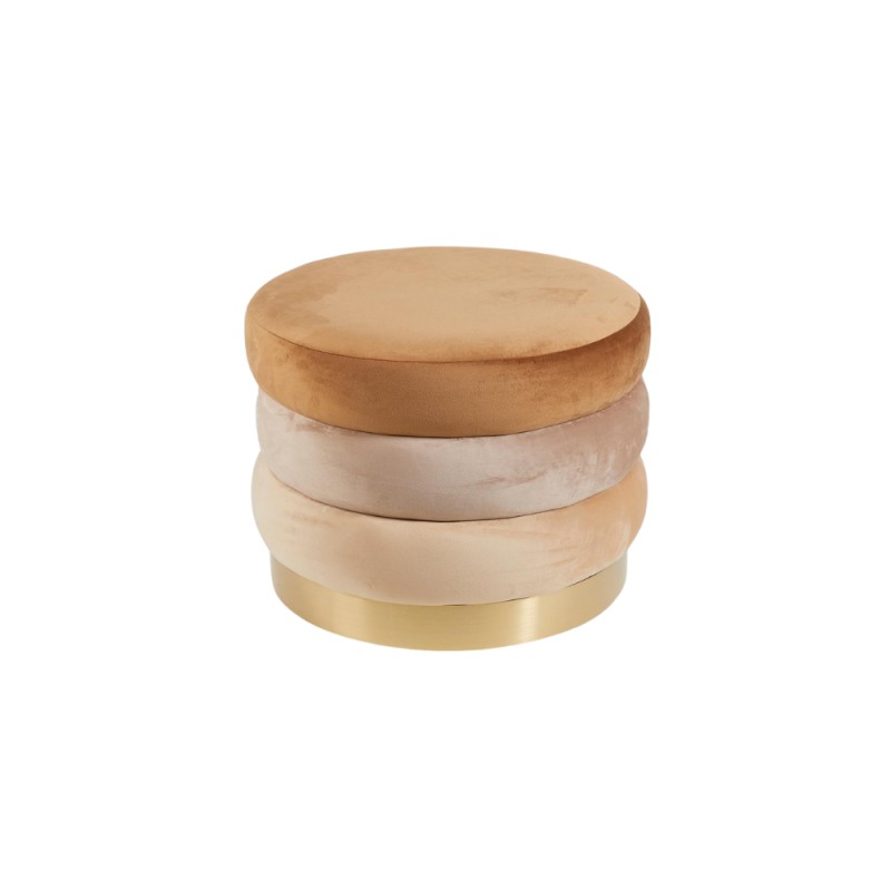 Enzo De Gasperi Pouf 3 strati Hazelnut H.45 D.60 cm