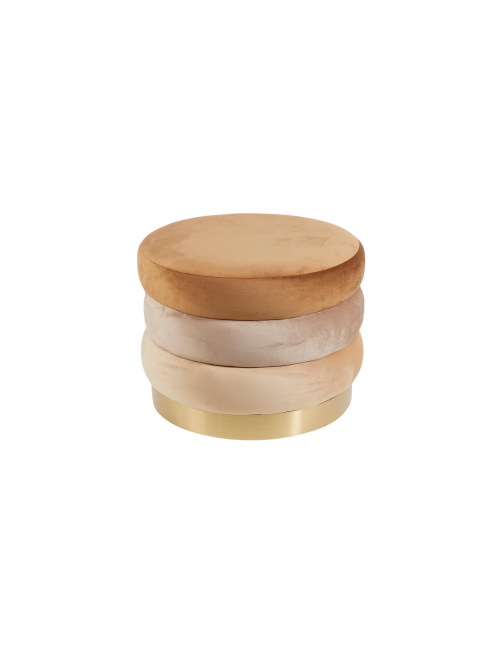 Enzo De Gasperi Pouf 3 strati Hazelnut H.45 D.60 cm