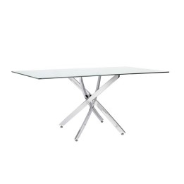 Bizzotto Tavolo George base cromo piano trasparente 160 × 90