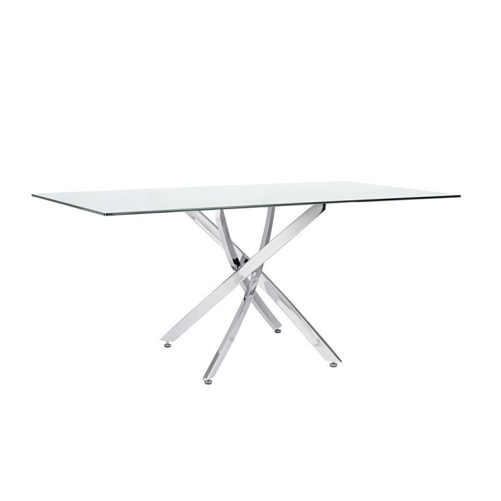 Bizzotto Tavolo George base cromo piano trasparente 160 × 90