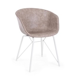 Bizzotto Sedia in ecopelle beige Warhol